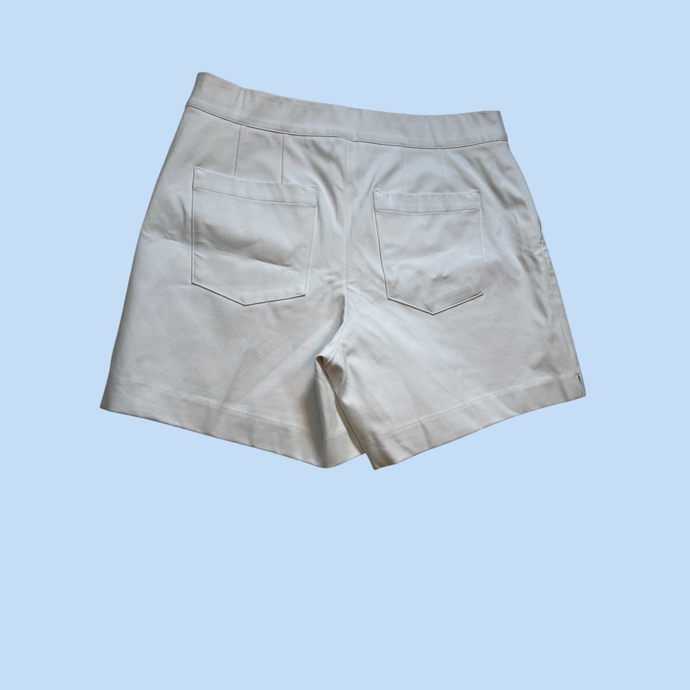 Spanx The Get Moving Shorts Womens Large White High Rise Pull On Pockets New - Picture 5 of 5